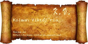Kolman Viktória névjegykártya